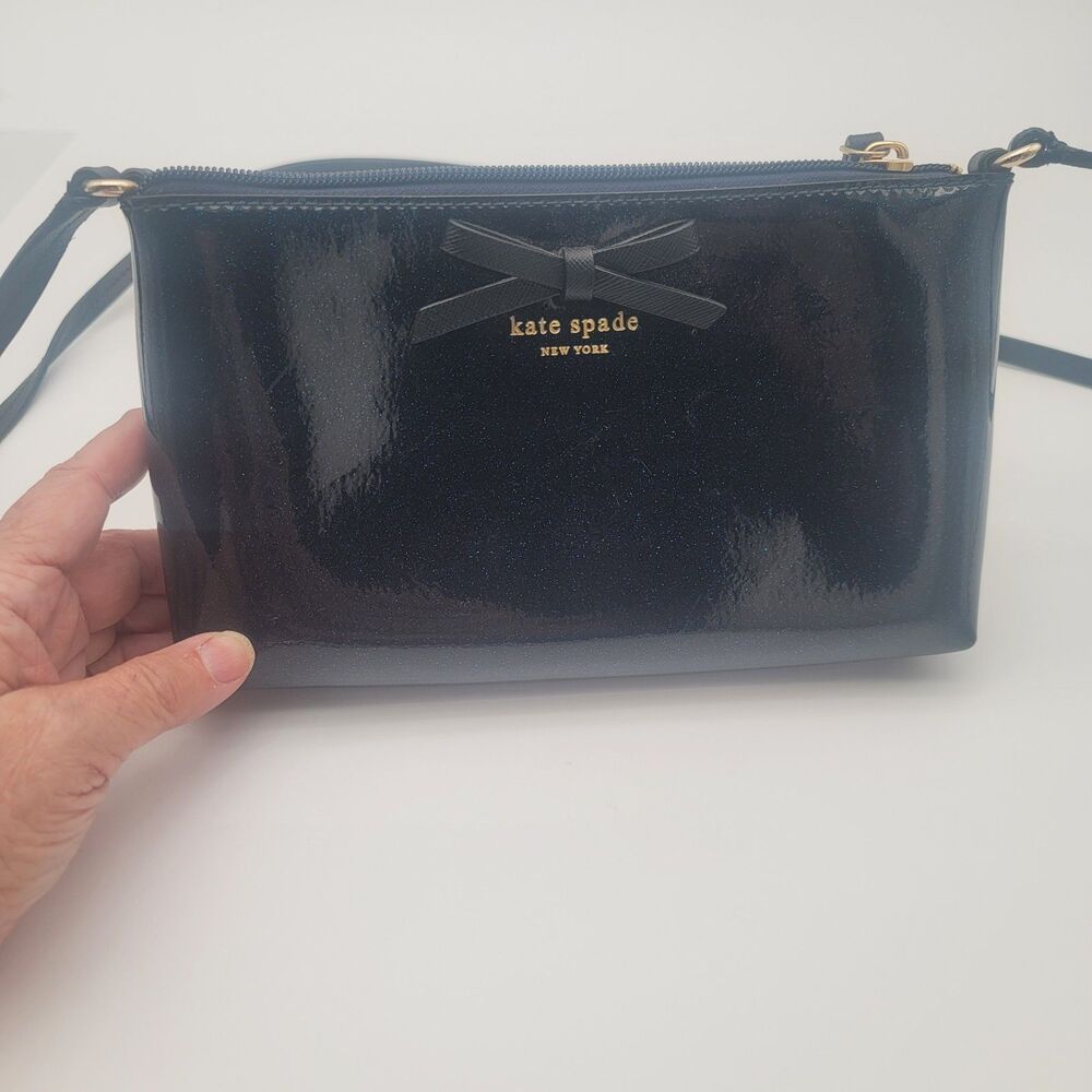 Kate Spade New York Mavis Street Amy Glitter Crossbody Bag with Bow Accent